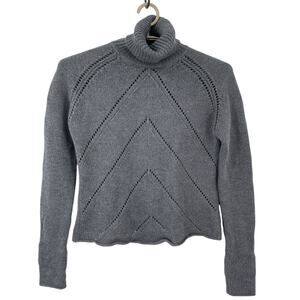 KORS Michael Kors Vintage 80s 100% Wool Turtleneck Sweater Gray Size Medium